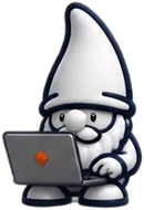 threndle.ai gnome mascot at a laptop, illustrating Claude for Small Business workflows